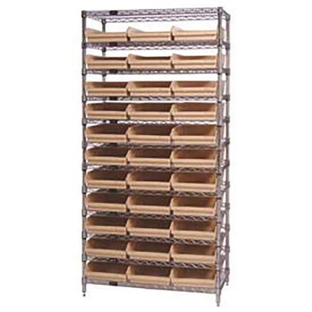 268975BG WIRE SHELVING, W/33 PLASTIC BINS