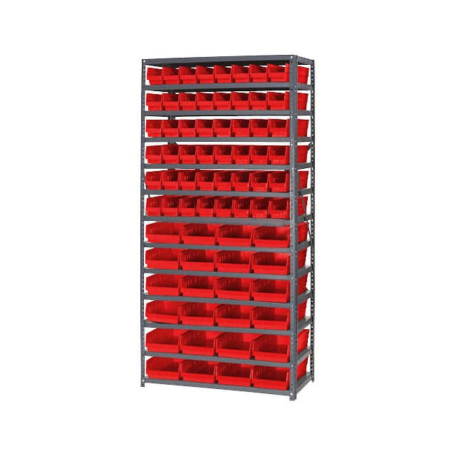 603446RD 13 SHELF STEEL SHELVING W/(72) 4
