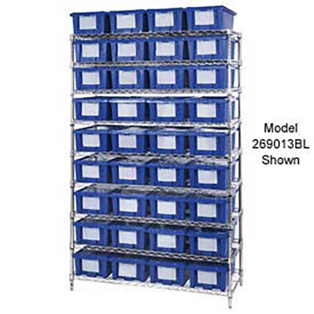 269014BL WIRE SHELVING, 24 SHIPPING TOTES