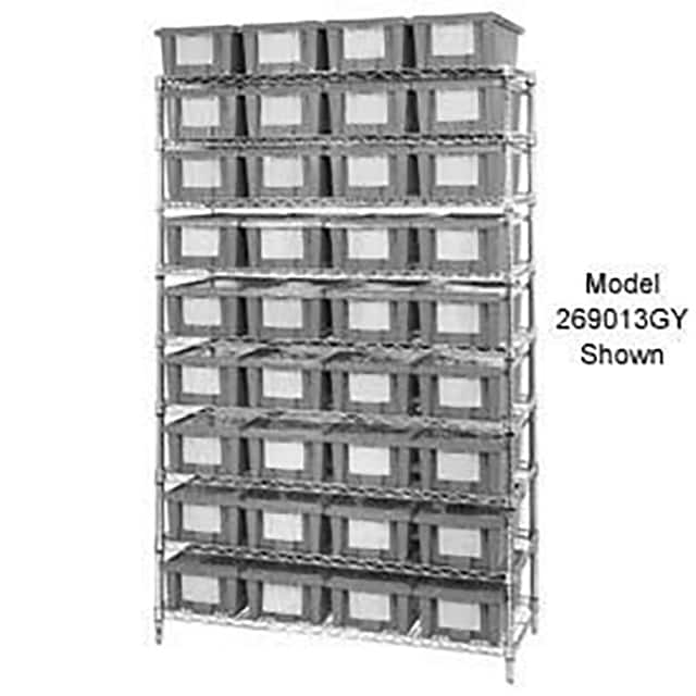 269015GY WIRE SHELVING W/12 SHIPPING TOTE