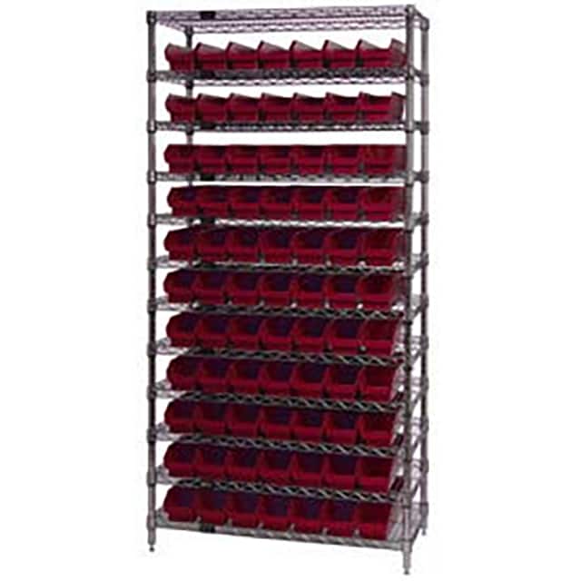 268976RD WIRE SHELVING, W/77 PLASTIC BINS