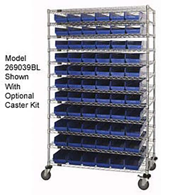 269045BL WIRE SHELVING, W/88 PLASTIC BINS