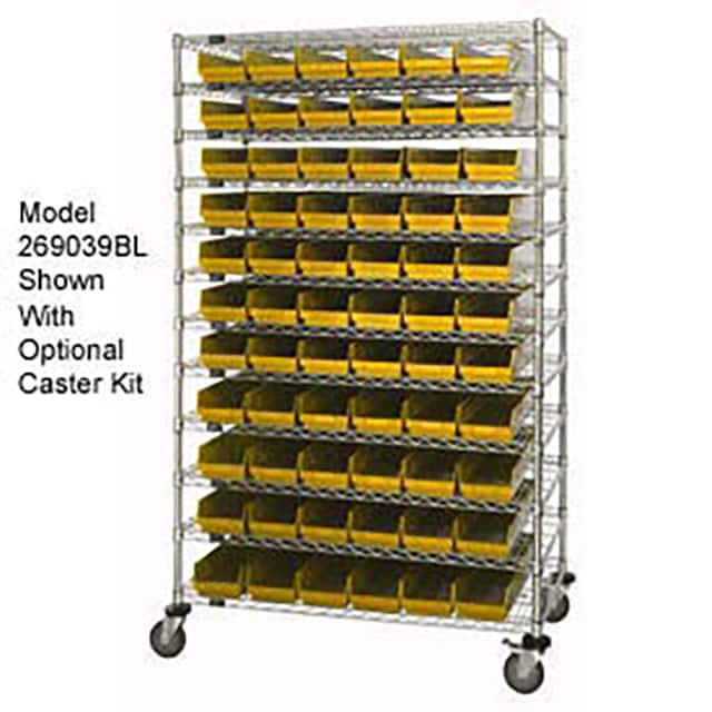 269045YL WIRE SHELVING, W/88 PLASTIC BINS