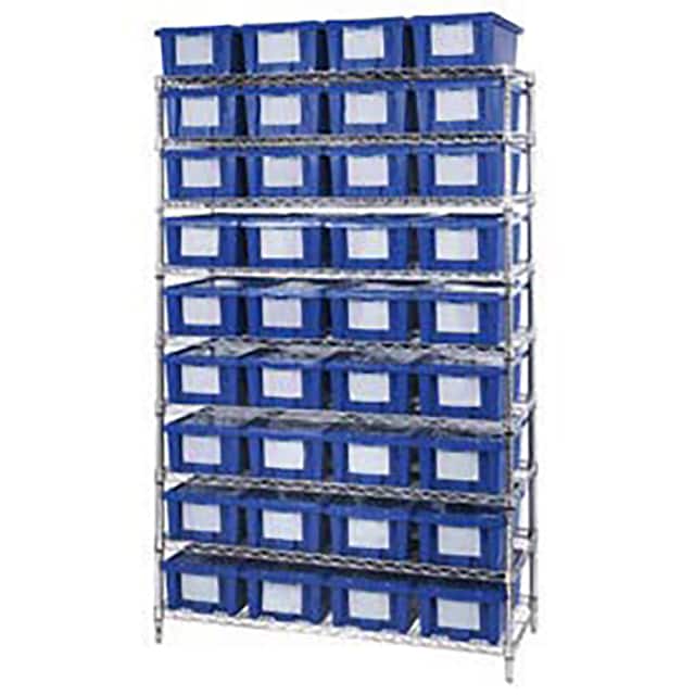 269013BL WIRE SHELVING, 36 SHIPPING TOTES