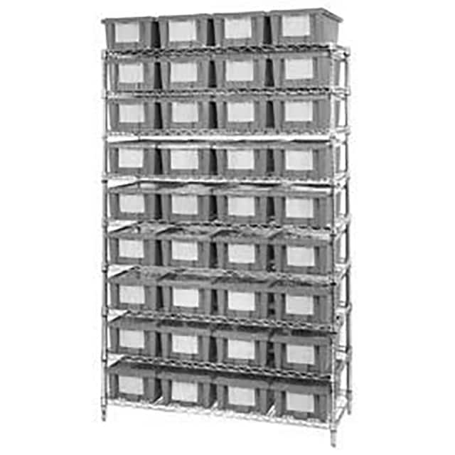 269013GY WIRE SHELVING, 36 SHIPPING TOTES