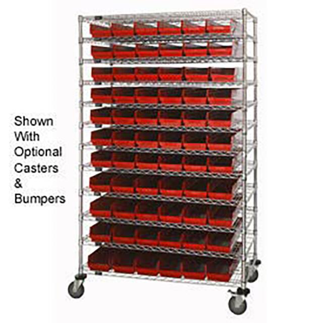 269039RD WIRE SHELVING, W/66 PLASTIC BINS