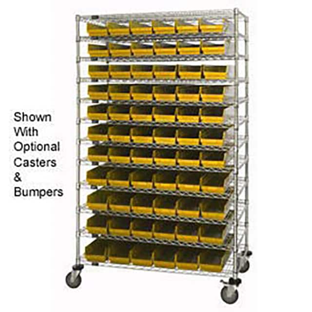 269039YL WIRE SHELVING, W/66 PLASTIC BINS