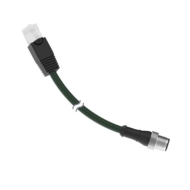 BWA-E8M ETHERNET CABLE; RJ45 TO M12 INDU