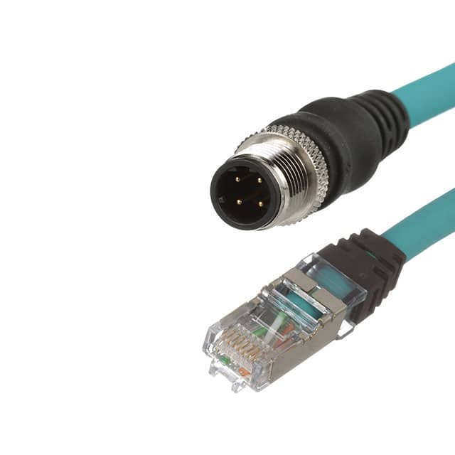 ICD14T1NTL2M M12 MALE D-CODE, STRAIGHT, RJ45,