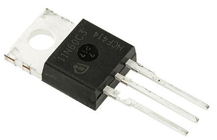 SPP11N60C3 The Infineon SPP11N60C3 is an N-Channel Power MOSFET featuring a 600V breakdown voltage and 11A continuous drain current. It is supplied in a TO-220 package.