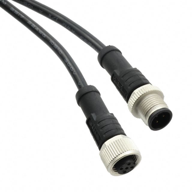 M12A04ML-12AFL-SD001 CBL 4POS MALE TO FMALE 3.28'