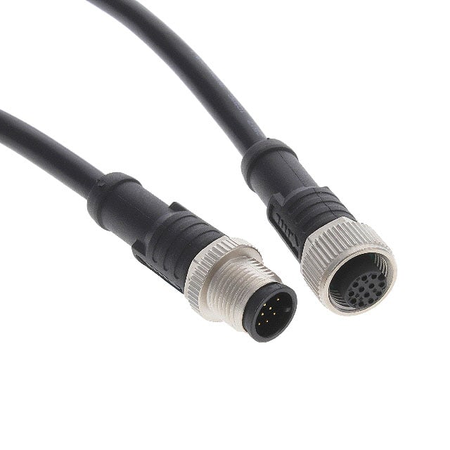 M12A12ML-12AFL-SD002 CBL 12POS MALE TO FMALE 6.56'