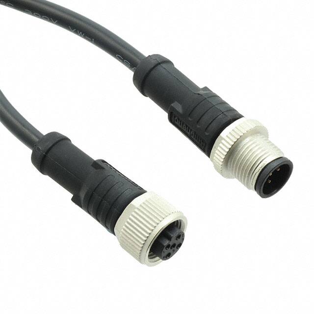 M12B05ML-12BFL-SD001 CBL 5POS MALE TO FMALE 3.28'