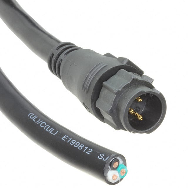BB-03AMMM-QL8E01 CBL 3POS MALE TO WIRE 3.28'