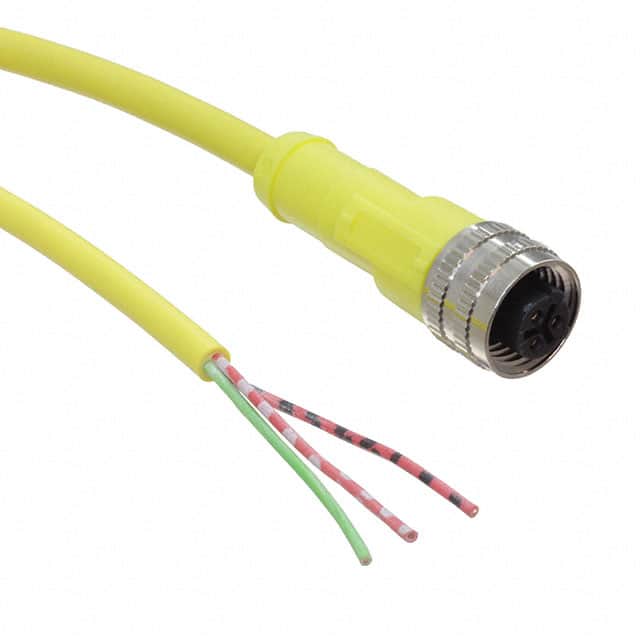 V12-G-YE2M-PVC CBL 3POS FMALE TO WIRE 6.56'