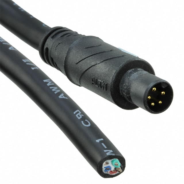 Q8DU-05AMMM-QL8A01 CBL 5POS MALE TO WIRE 3.28'