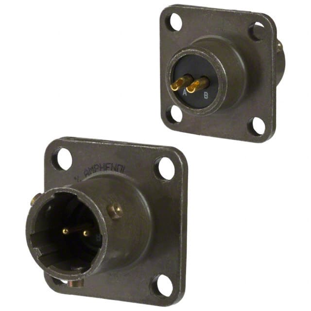 MS3112E8-2P CONN RCPT MALE 2P GOLD SLDR CUP