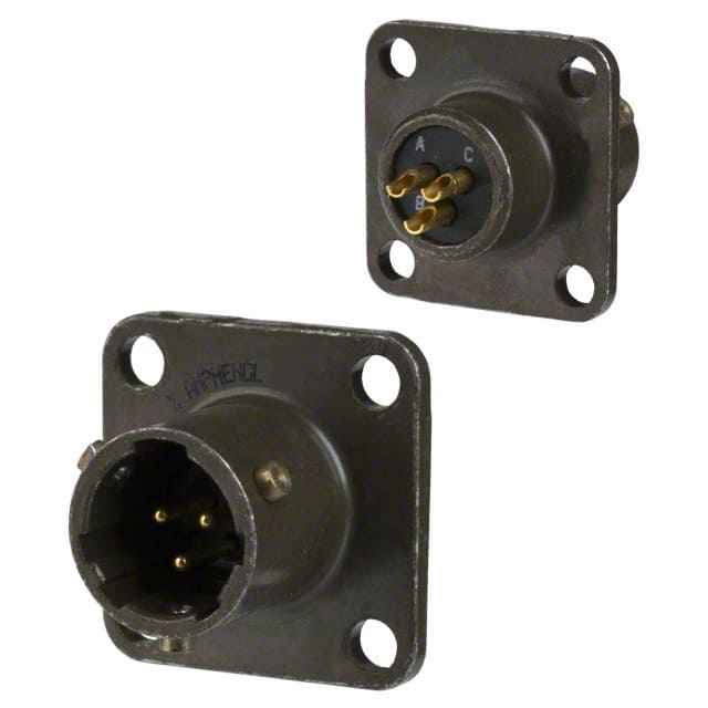MS3112E8-3P CONN RCPT MALE 3P GOLD SLDR CUP