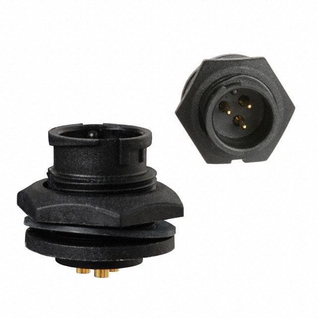 A-CR-03PMMS-LC-WP CONN RCPT MALE 3P GOLD SLDR CUP