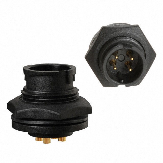 A-CR-04PMMS-LC-WP CONN RCPT MALE 4P GOLD SLDR CUP
