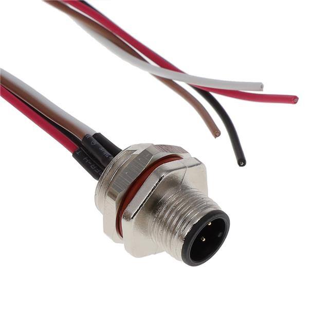 M12-04PRA1T0500 CABLE ASSEMBLY 4POS, M12 MALE TO