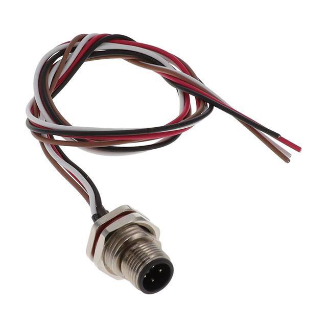 M12-04PFA2T0500 CABLE ASSEMBLY 4POS, M12 MALE TO