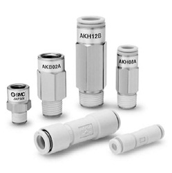 AKH11-00 The SMC AKH11-00 is a Bushing Type Check Valve with a One-Touch Fitting, designed for various operating conditions. It offers RoHS3 compliance and MSL Level 1.