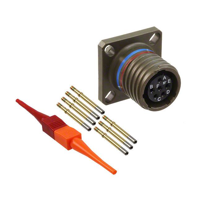 D38999/20JB98SN CONN RCPT FMALE 6POS GOLD CRIMP