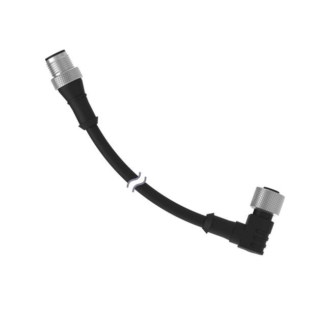 MQDEC-401SR-PUR CBL 4POS MALE TO FMALE 1'
