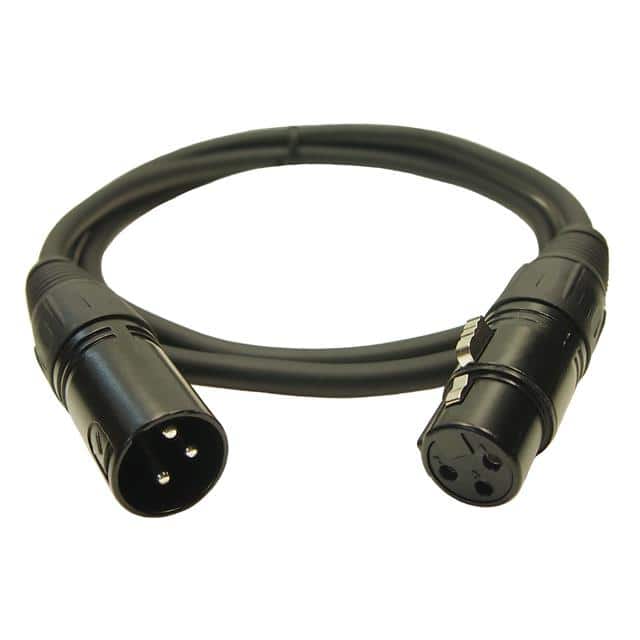 FC619101 3P XLR MALE-FEMALE BLACK 1M