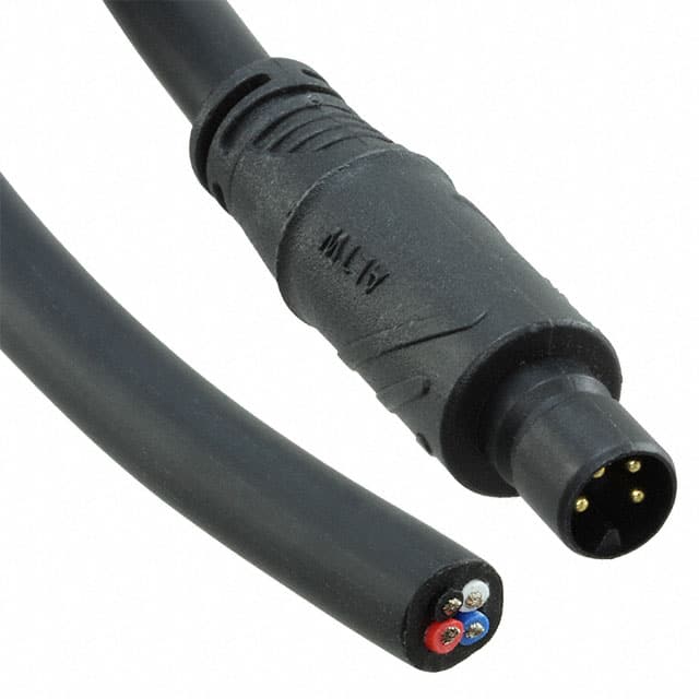 Q8D-04AMMM-QL8A01 CBL 4POS MALE TO WIRE 3.28'