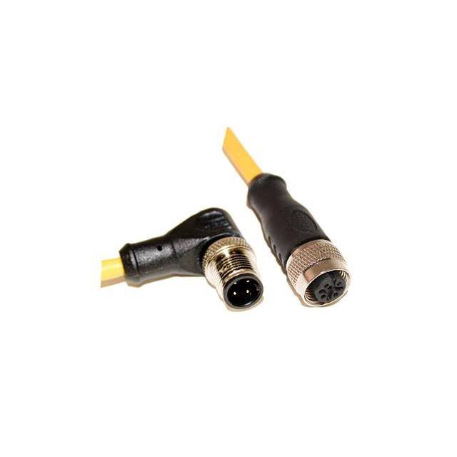 C4BC10M001 M12 CORDSET 4-POS MALE RIGHT ANG