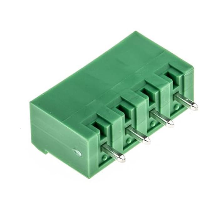 MSTBVA 2.5/4-G-5.08 This Phoenix Contact MSTBVA 2.5/4-G-5.08 is a 4-contact pluggable terminal block with a 5.08mm pitch. It features a 12A current rating and 400V voltage rating.