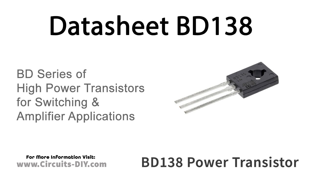 BD138 The BD138 is a PNP power transistor from HXY, suitable for audio amplifiers and driver circuits. It features a maximum collector current of 1.5A and a collector-emitter voltage of up to 60V.