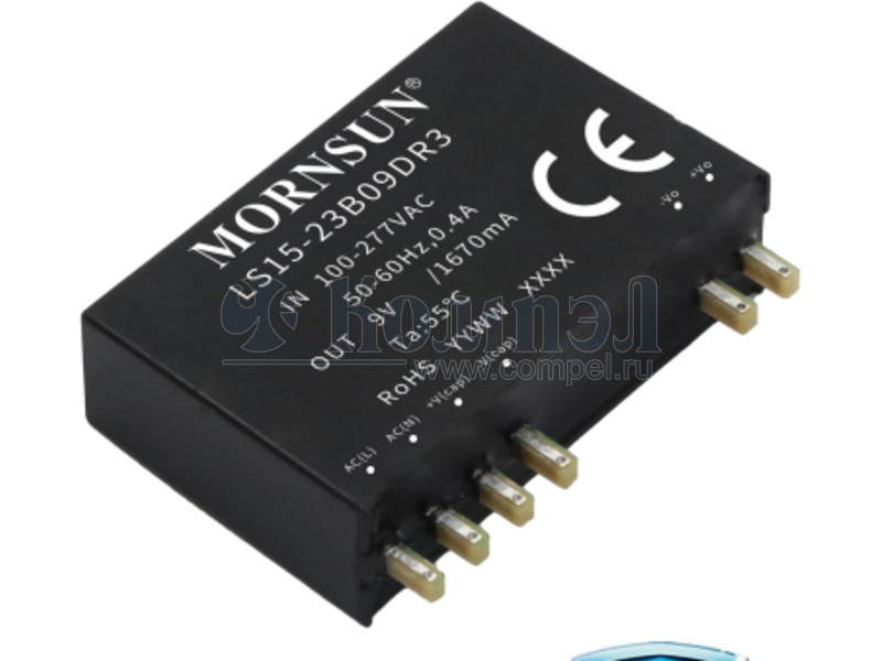 LS15-23B03DR3 The Mornsun LS15-23B03DR3 is an AC/DC converter with a wide input voltage range and a single 3.3V output. It offers 9.9W of power with 78% efficiency.