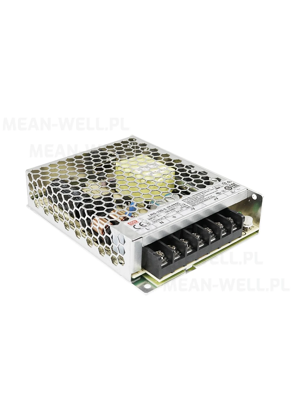 LRS-100-5 The Mean Well LRS-100-5 is an enclosed AC/DC converter providing 90W of power at 5V. It features adjustable output and universal input, making it suitable for various applications.