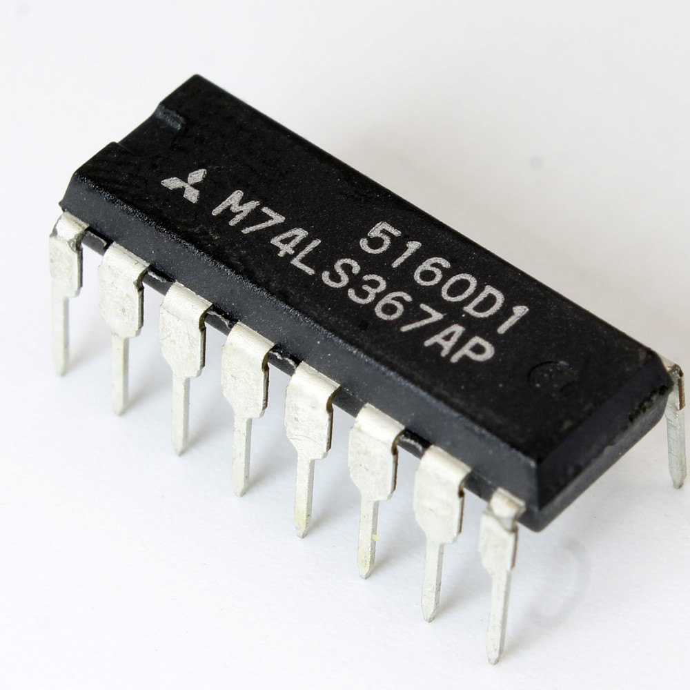 M74LS367AP The Mitsubishi Electric M74LS367AP is a buffer/line driver IC. It features 6 inputs and 6 outputs, operating within a 4.75V to 5.25V supply range.