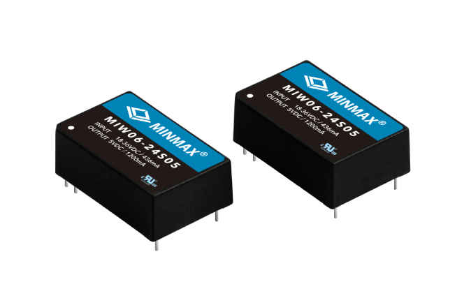 MIW06-24S15 The MINMAX MIW06-24S15 is a 6W DC-DC converter module featuring a wide 2:1 input voltage range and fully regulated output. It operates from an 18-36 VDC input and provides a 15 VDC output at 400mA.