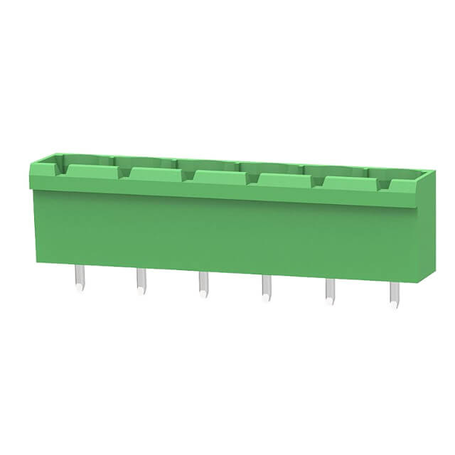 2EDGVC-7.62-06P-14-00AH The Degson 2EDGVC-7.62-06P-14-00AH is a 6-pin terminal block with a 7.62mm pitch, designed for through-hole mounting. It features a 15A current rating and a 300V voltage rating.