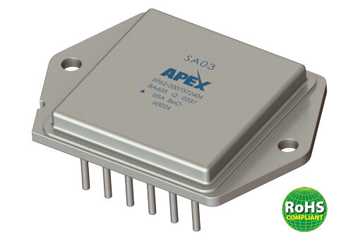 SA03 The Apex Tool Group SA03 is a PWM amplifier designed for high-power analog applications. It offers a continuous output current of 30A and a maximum supply voltage of 100V.