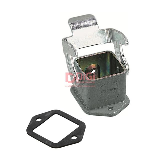 9200030301 The HARTING 09200030301 is a Size 3A heavy duty connector base with a bottom entry style and IP44 ingress protection. It features a gray housing and panel mount capability.