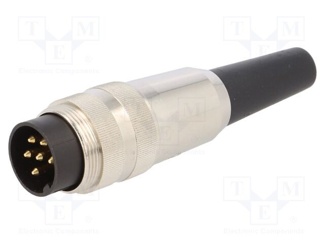 SV60 The Lumberg Automation SV60 is an M16 male plug connector with 6 pins. It is rated for 5A and 250V and features a straight spatial orientation.