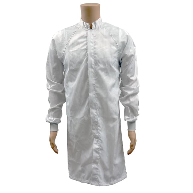 JLM6201WH ESD CLEANROOM FROCK, WHITE, XS