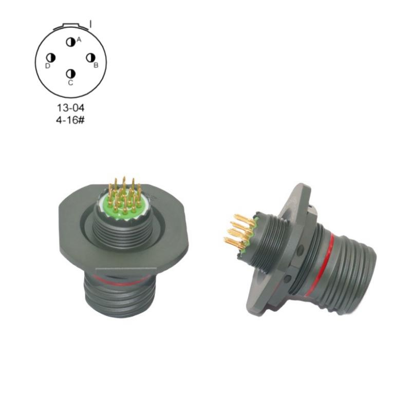 D38999/24WC04PN The Amphenol Socapex D38999/24WC04PN is a Mil Spec Connector featuring 4 pin crimp contacts and compliance with MIL-DTL-38999M standards. It offers high vibration resistance and electromagnetic shielding.