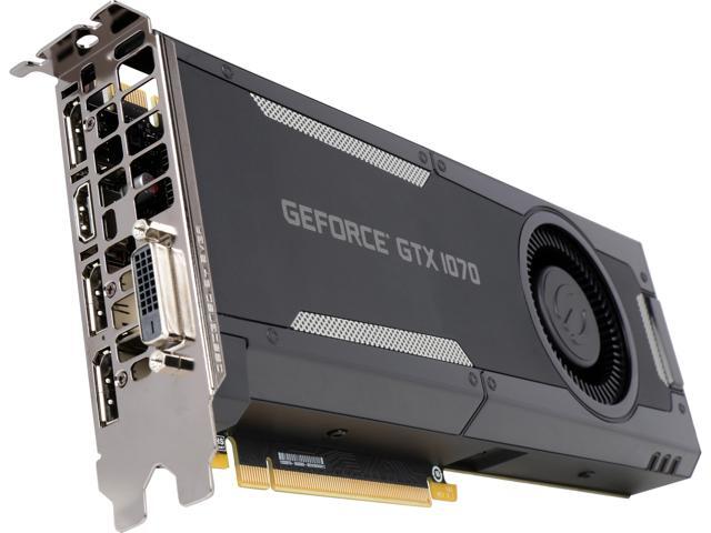 08G-P4-5170-KR The EVGA GeForce GTX 1070 GAMING is a graphics card featuring 8GB of GDDR5 memory. It operates with a core clock of 1506 MHz and a boost clock of 1683 MHz.
