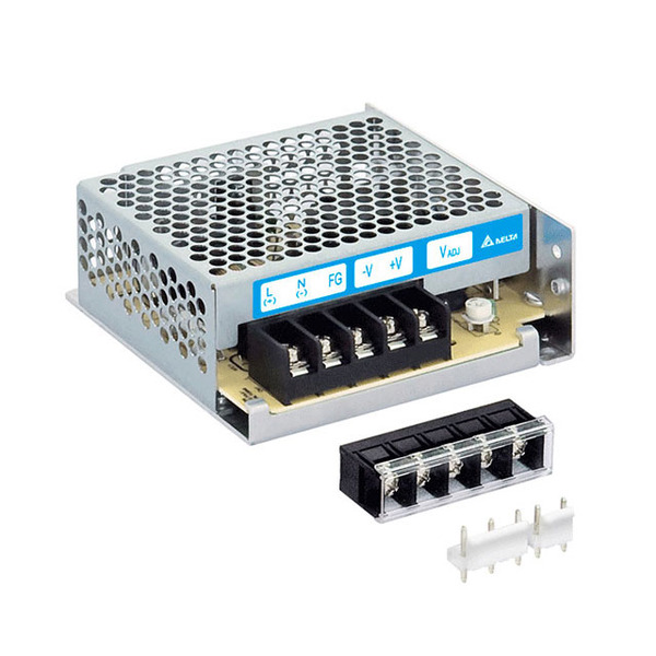 PML-12V35W1AA The Delta Electronics PML-12V35W1AA is an enclosed AC/DC converter with a 12V output and 35W power rating. It features universal input and chassis mounting.