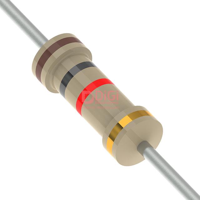 CF25-222-JTW The RCD Components CF25-222-JTW is a carbon film resistor with a resistance of 3 kOhms and a tolerance of ±5%. It has a power rating of 0.5W.
