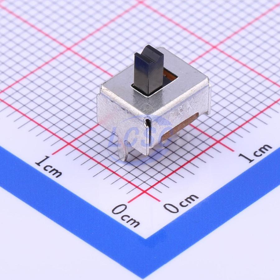 OS202011MS2QS1 The C&K Components OS202011MS2QS1 is a DPDT slide switch designed for through-hole mounting. It features a 100mA current rating at 12V and shorting contacts.