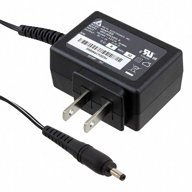 MDS-005AAS05 BR The Delta Electronics MDS-005AAS05 BR is a 5W AC/DC wall mount adapter providing 5V at 1A. It features a fixed blade input and NEMA 1-15P connector.