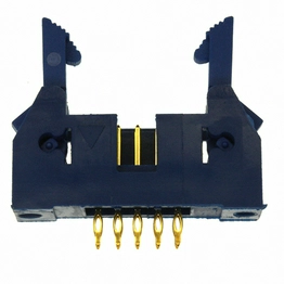 9185106324 The Harting 9185106324 is a male pin header with a 2.54mm pitch and gold contact finish. It features latch lock/eject hooks and through hole mounting.